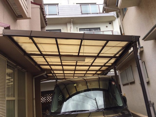 姫路市のカーポート屋根交換工事